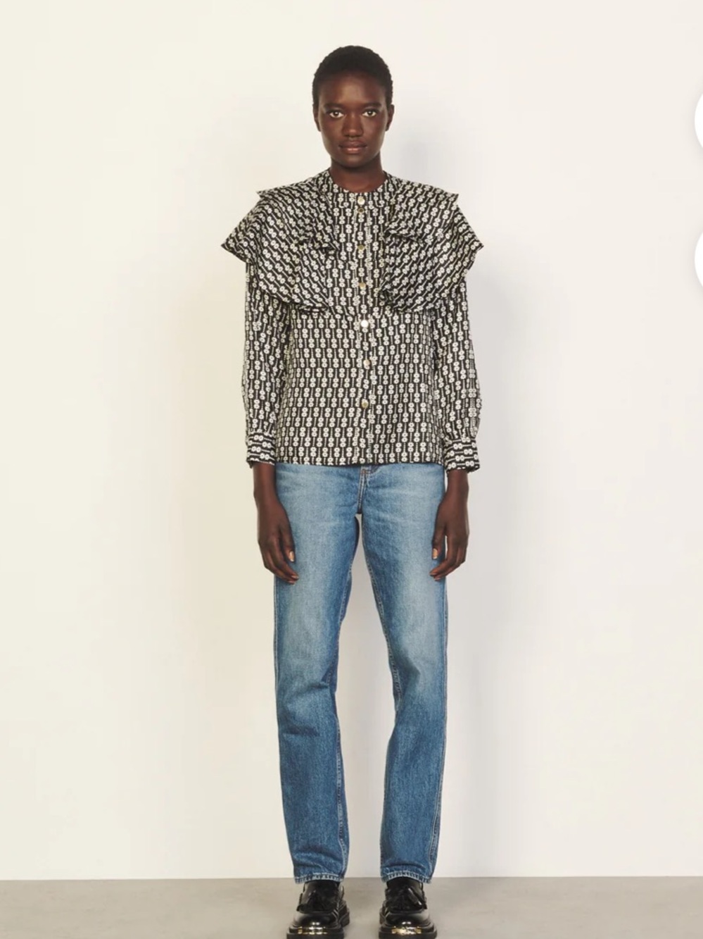 Sandro Ruffle Shirt - Picture 2 of 10
